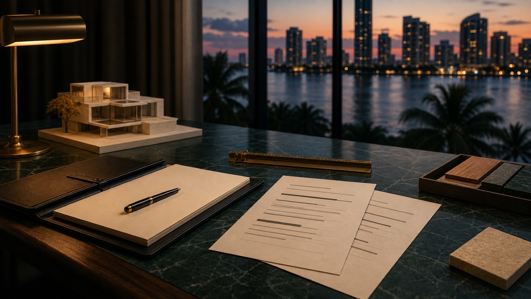 Mesa de análisis para estructurar una adquisición inmobiliaria en Miami