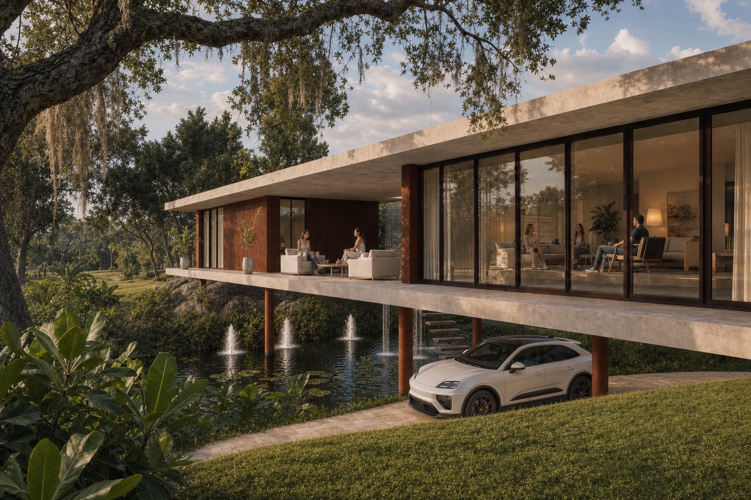 Conceptual Essence residence integrated into a tropical site