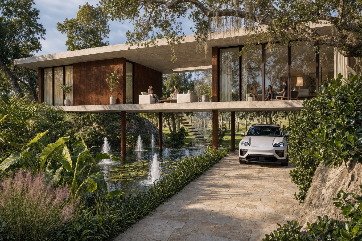 Conceptual arrival view of Loxahatchee House by Essence