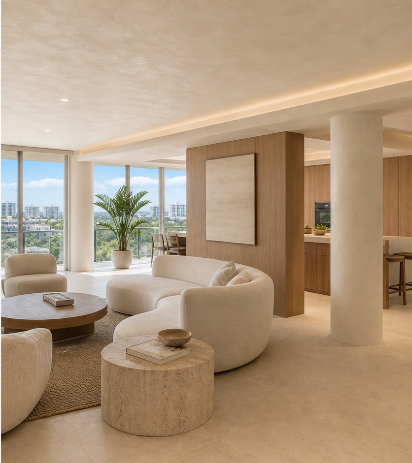 Interior residencial renovado como resultado de una compra con potencial en Miami
